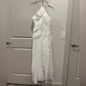 NEW White Ruffled Midi Dress